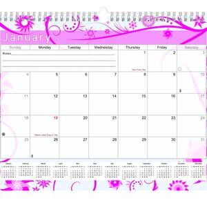 2026 - 2027 Monthly Spiral-Bound Wall - 18 Months Desktop - #010